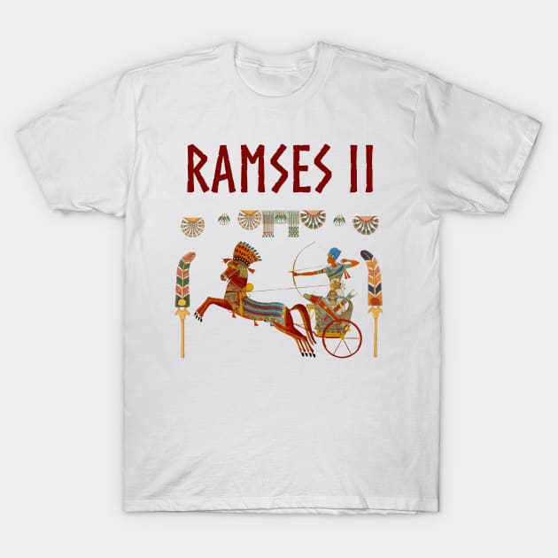 Pharaoh Ramses II Chariot Ancient Egypt T-Shirt by AgemaApparel